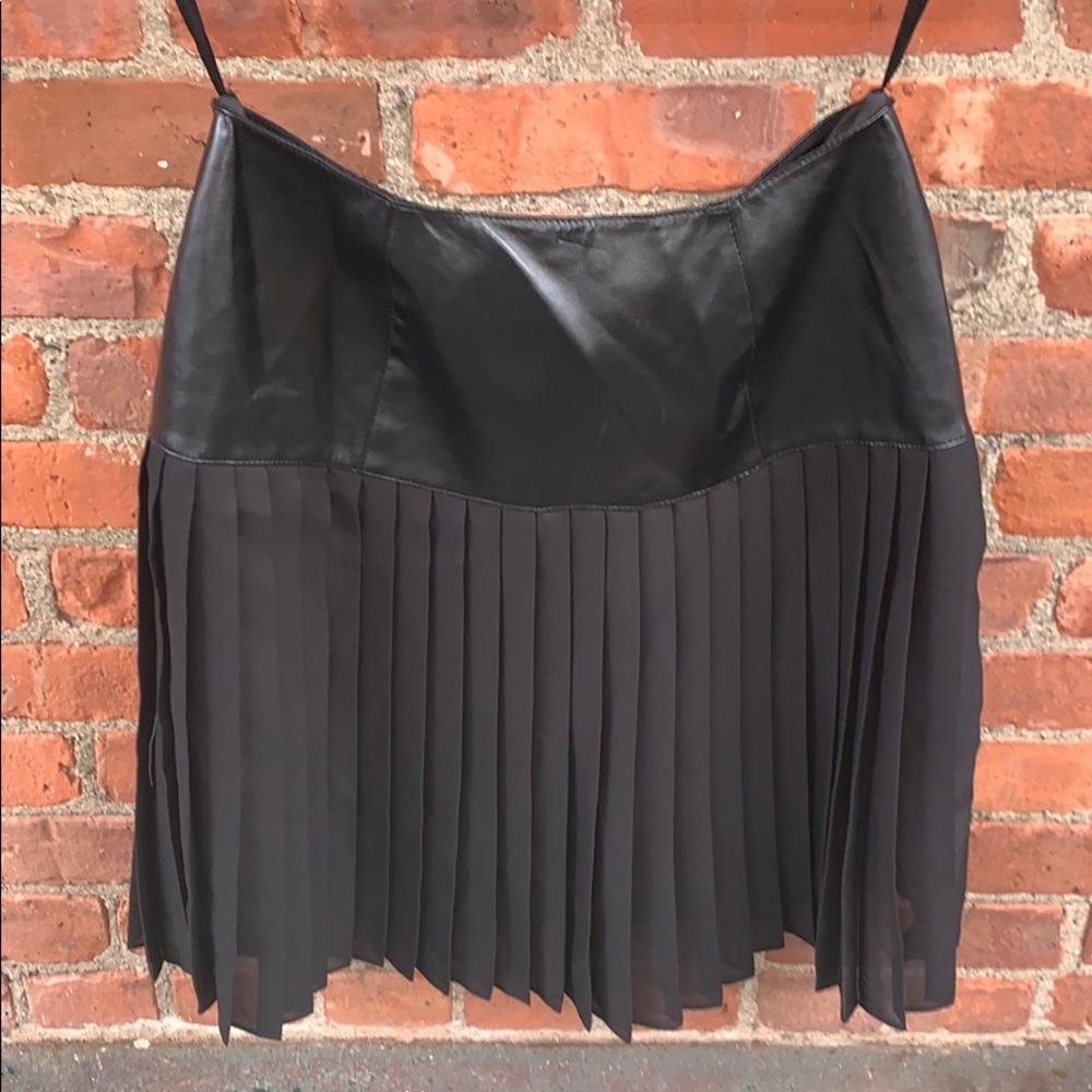 Worthington pleather pleated drop waist skirt NWT